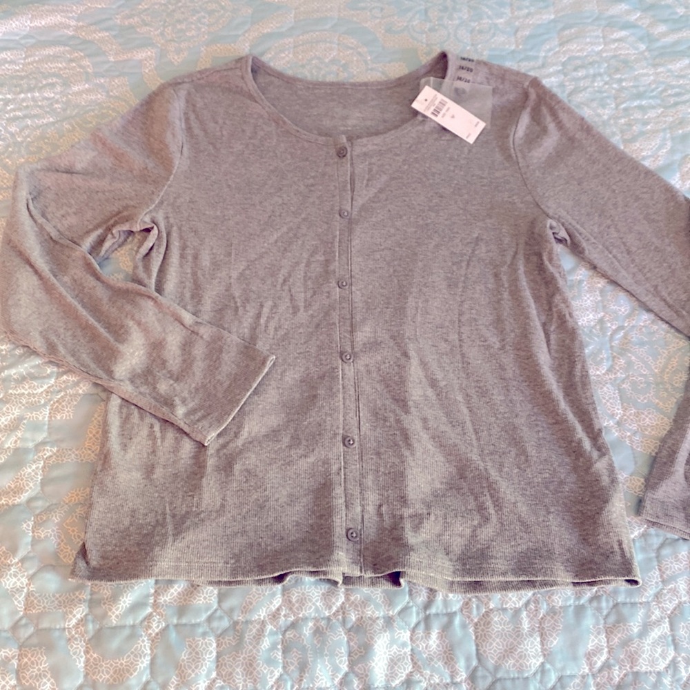 Justice brand long sleeve grey button down shirt size girls 18/20